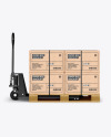 Hand Pallet Truck & Kraft Box Mockup