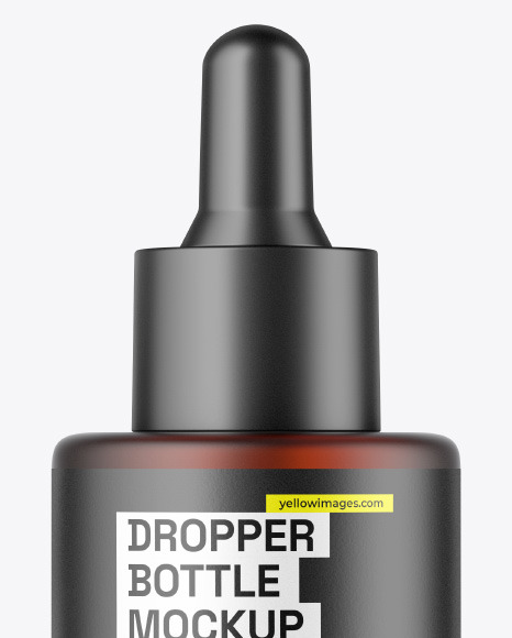 Frosted Amber Glass Dropper Bottle w\ Paper Tube Mockup