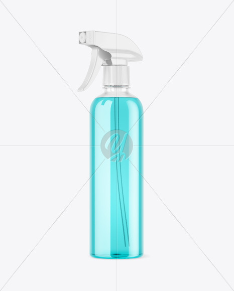 Clear Plastic Spray Bottle Mockup