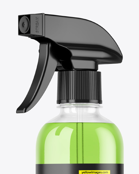 Clear Plastic Spray Bottle Mockup