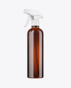 Amber Plastic Spray Bottle Mockup