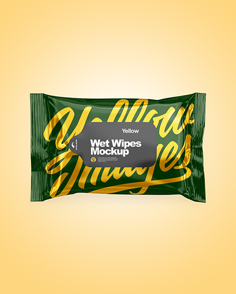 Glossy Wet Wipes Mockup