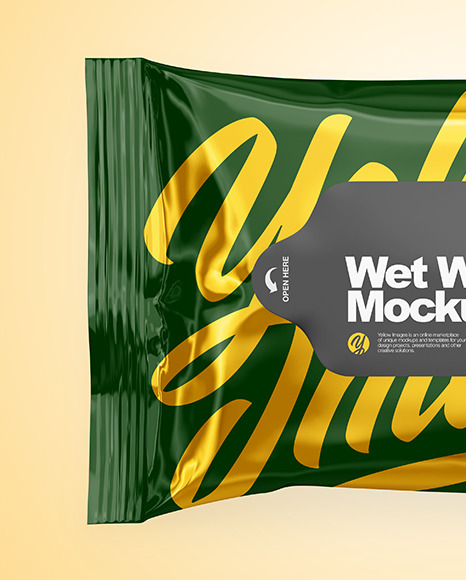 Glossy Wet Wipes Mockup