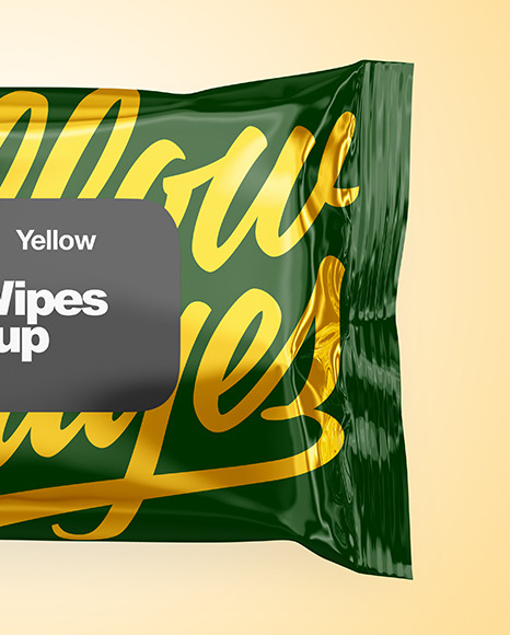 Glossy Wet Wipes Mockup