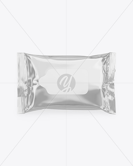 Glossy Metallic Wet Wipes Mockup