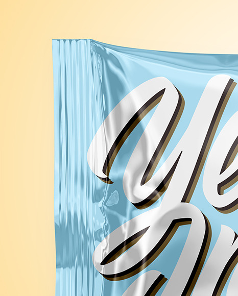 Glossy Metallic Wet Wipes Mockup