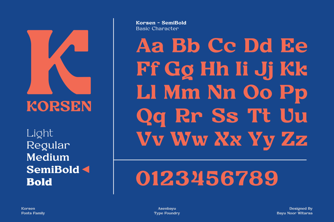 Korsen - Multipurpose Fonts Family Korsen - Multipurpose Fonts Family