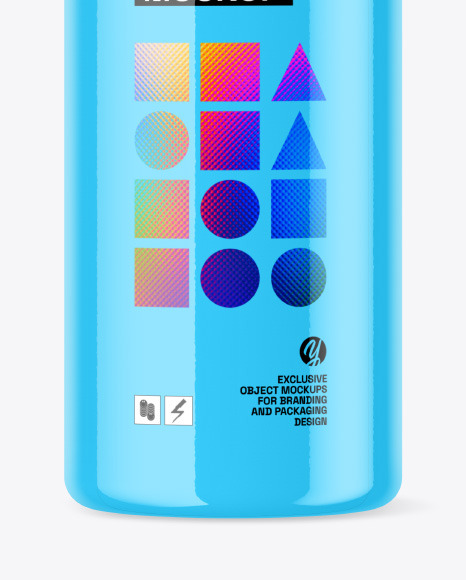 Glossy Plastic Spray Bottle Mockup