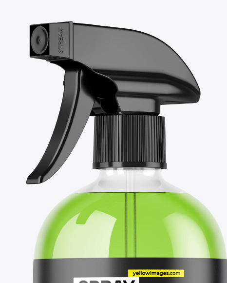 Clear Plastic Spray Bottle Mockup