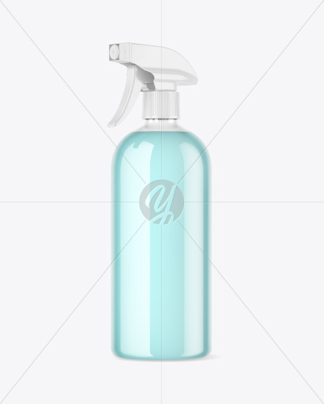 Clear Plastic Spray Bottle Mockup