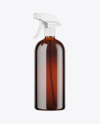 Amber Plastic Spray Bottle Mockup