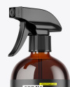 Amber Plastic Spray Bottle Mockup