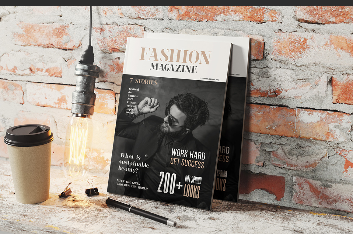 A4 Glossy Magazine In Various Scenes Mockup