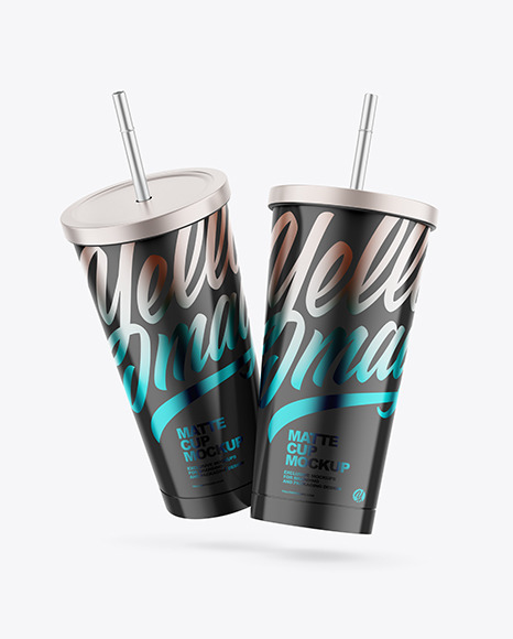 Two Glossy Cups Mockup