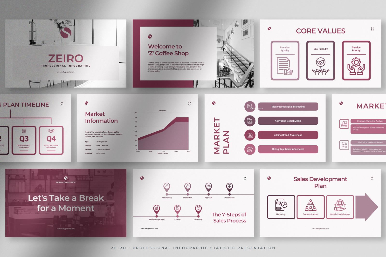 Zeiro – White Burgundy Professional Infographic Statistic Presentation Zeiro – White Burgundy Professional Infographic Statistic Presentation