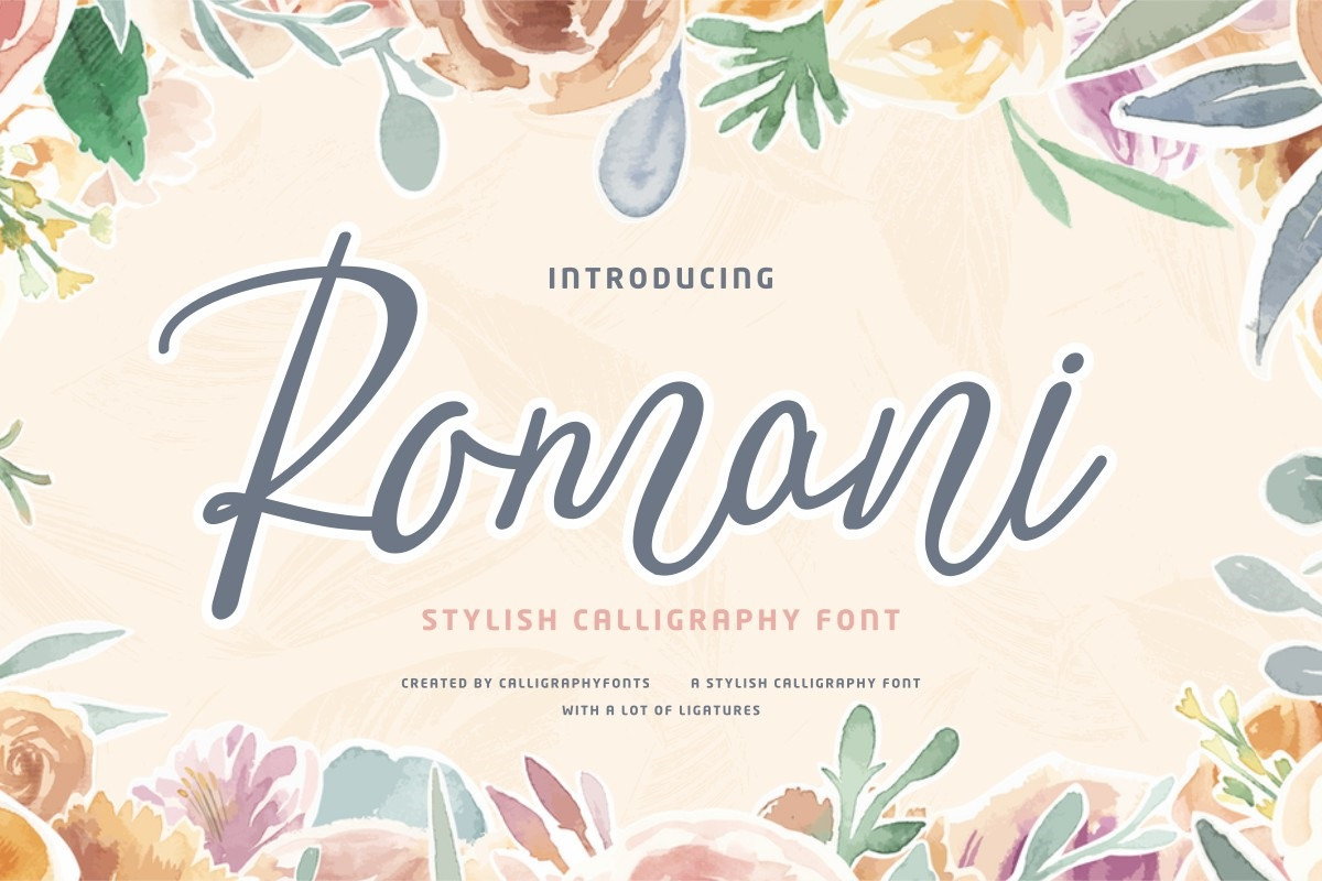 Romani Calligraphy Font Romani Calligraphy Font