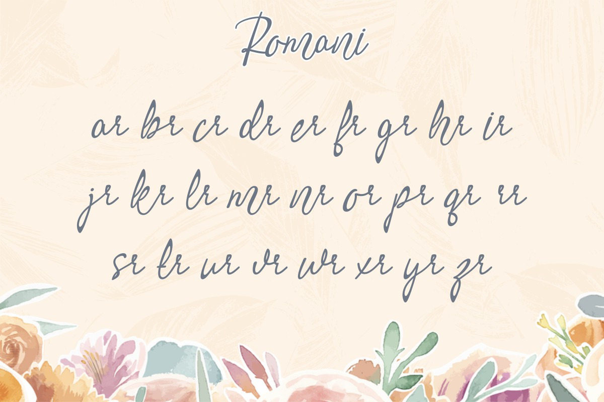 Romani Calligraphy Font Romani Calligraphy Font