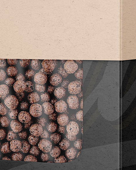 Kraft Paper Box With Chocolate Balls Mockup