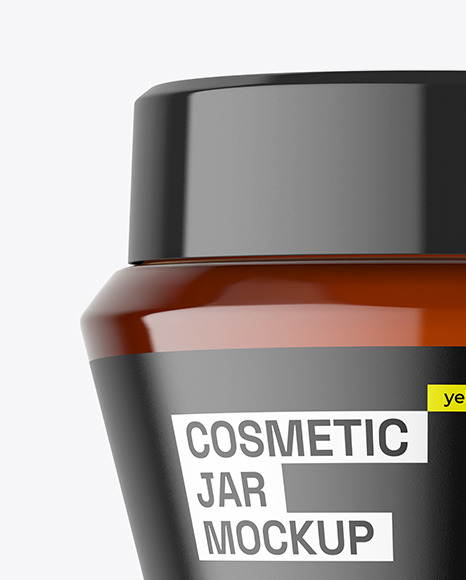 Amber Cosmetic Jar Mockup