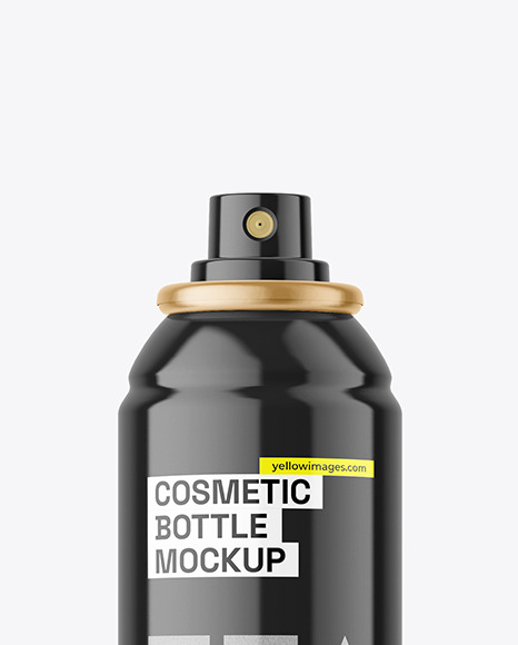 Glossy Deodorant Spray Bottle Mockup