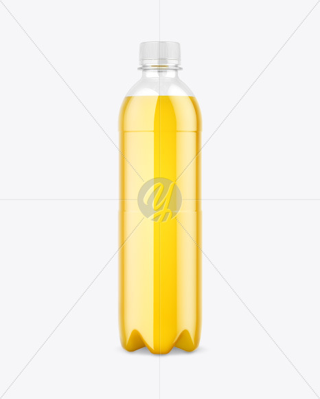 Clear Plastic Bottle w/ Juice Mockup