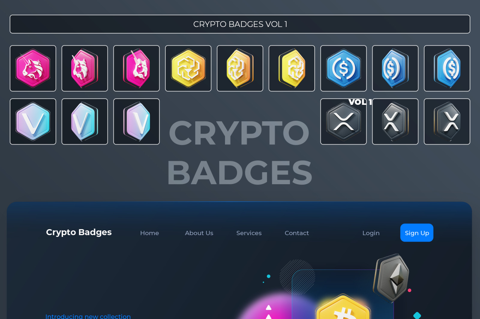 Crypto badges 3D pack Vol `1