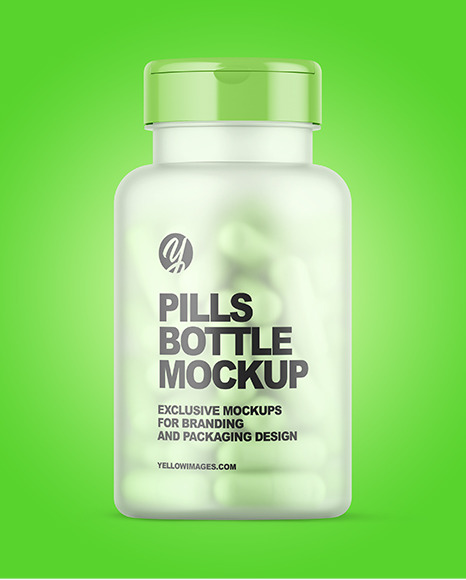 Frosted Pills Bottle Mockup