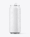 Matte Aluminium Can with Drops Mockup