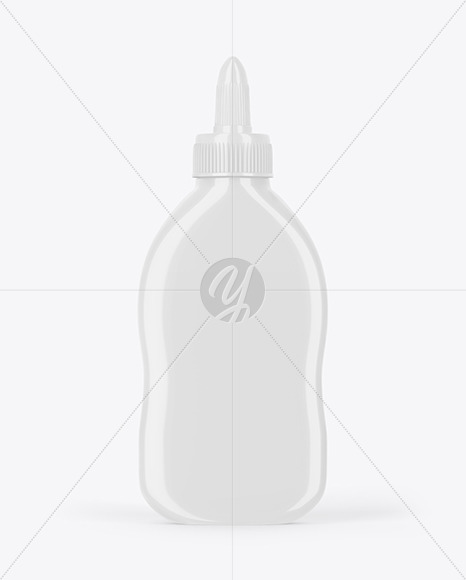 Glossy Plastic Glue Bottle Mockup