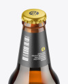 Amber Glass Beer Bottle Mockup