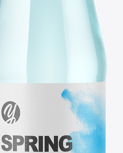 Blue Glass Water Bottle Mockup