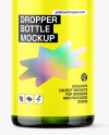 Opened Green Dropper Bottle Mockup