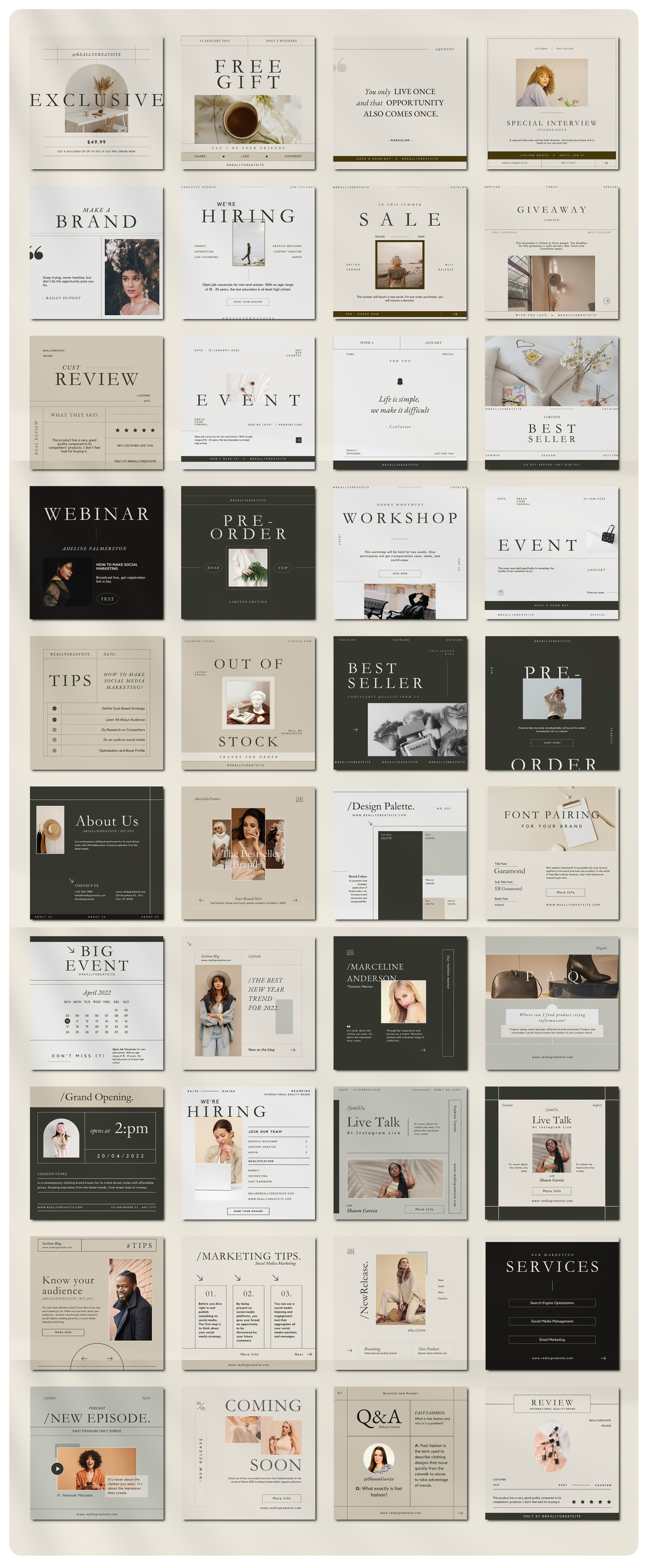 LAPER Social Media Kit | CANVA on Yellow Images Creative Store - 101507