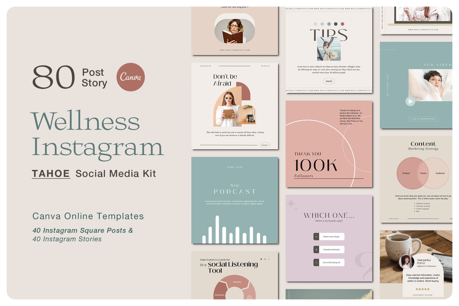 TAHOE Wellness Instagram Kit | CANVA