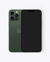 Two iPhones 13 Pro Max Alpine Green Mockup