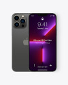 Two iPhones 13 Pro Max Graphite Mockup