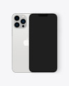 Two iPhones 13 Pro Max Silver Mockup