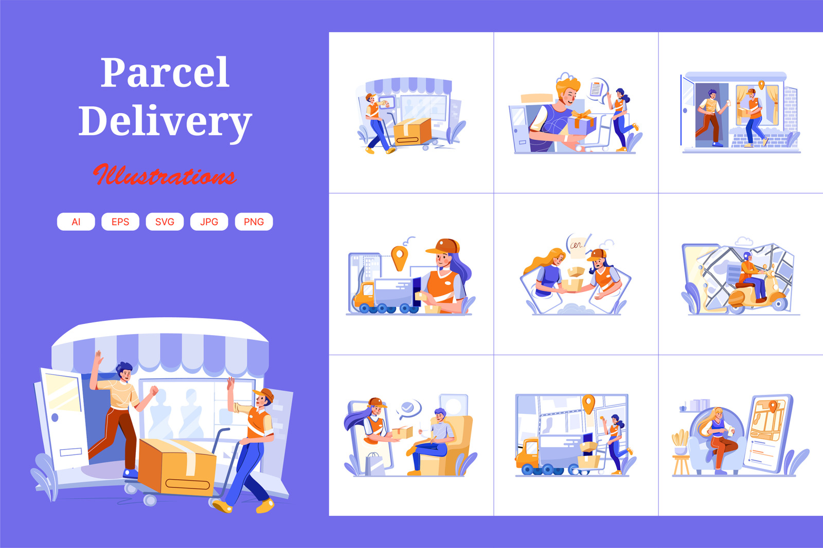 M444_Parcel Delivery Service Illustrations M444_Parcel Delivery Service Illustrations