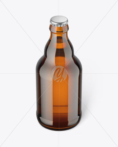 Amber Glass Beer Bottle Mockup
