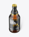Amber Glass Beer Bottle Mockup