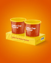 Coffee Cup Holder W/ Cups Mockup