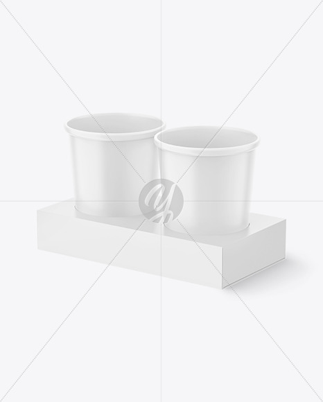 Coffee Cup Holder W/ Cups Mockup