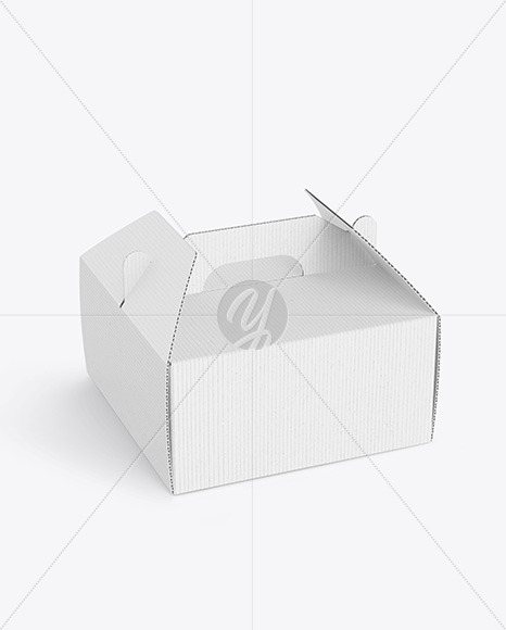 Corrugated Box w/ Handle Mockup