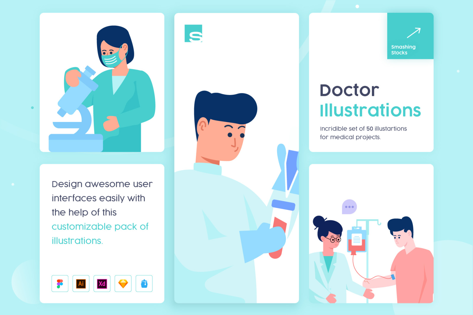 50 Doctor Illustration Set 50 Doctor Illustration Set