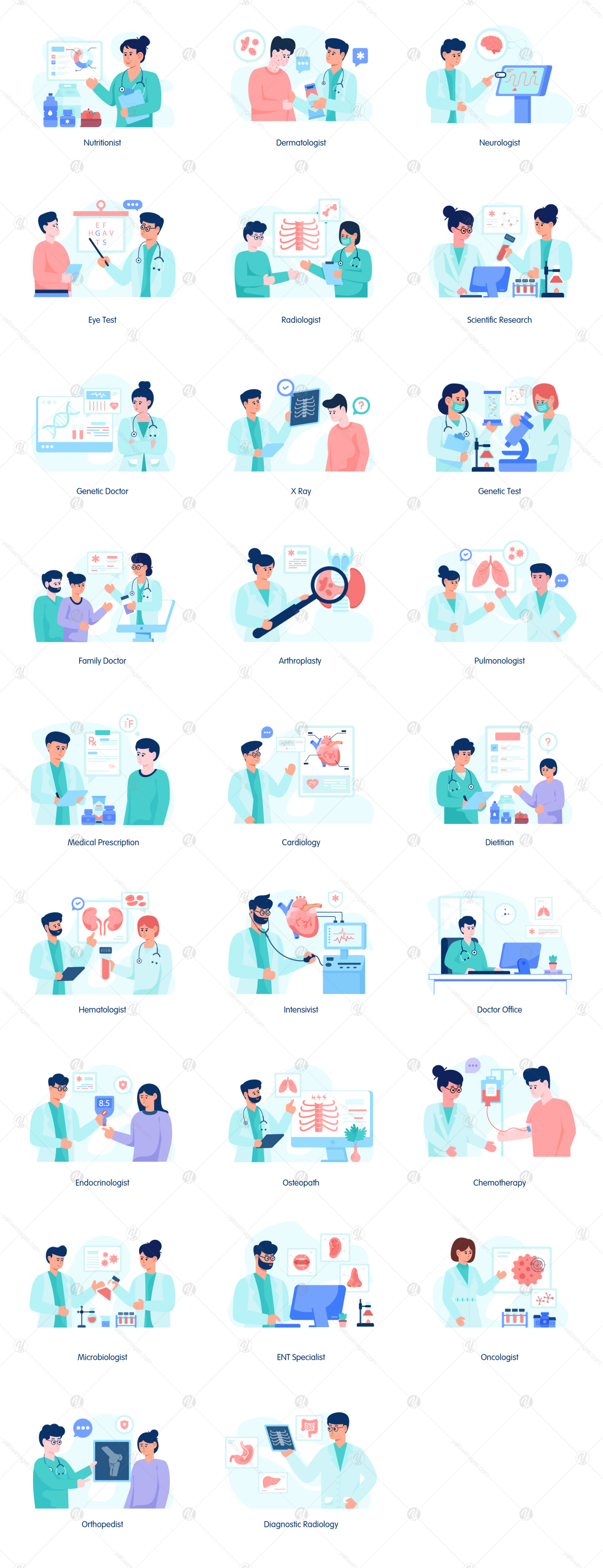 50 Doctor Illustration Set 50 Doctor Illustration Set