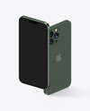 Two iPhones 13 Pro Max Alpine Green Mockup