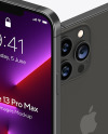 Two iPhones 13 Pro Max Graphite Mockup