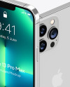 Two iPhones 13 Pro Max Silver Mockup