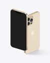 Two iPhones 13 Pro Max Gold Mockup