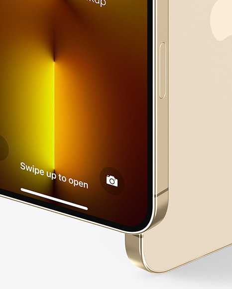 Two iPhones 13 Pro Max Gold Mockup